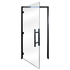 PROSAUNAS Sauna Door, 36" x 81", Black Alder frame, clear glass, ADA compliant