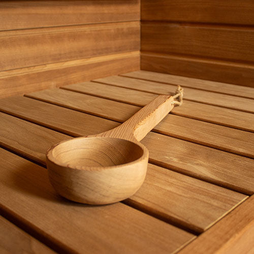 PROSAUNAS Large Sauna Ladle, 150mL, Pine Wood