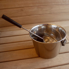 PROSAUNAS Sauna Pail with Ladle, 1 Gallon, Stainless Steel