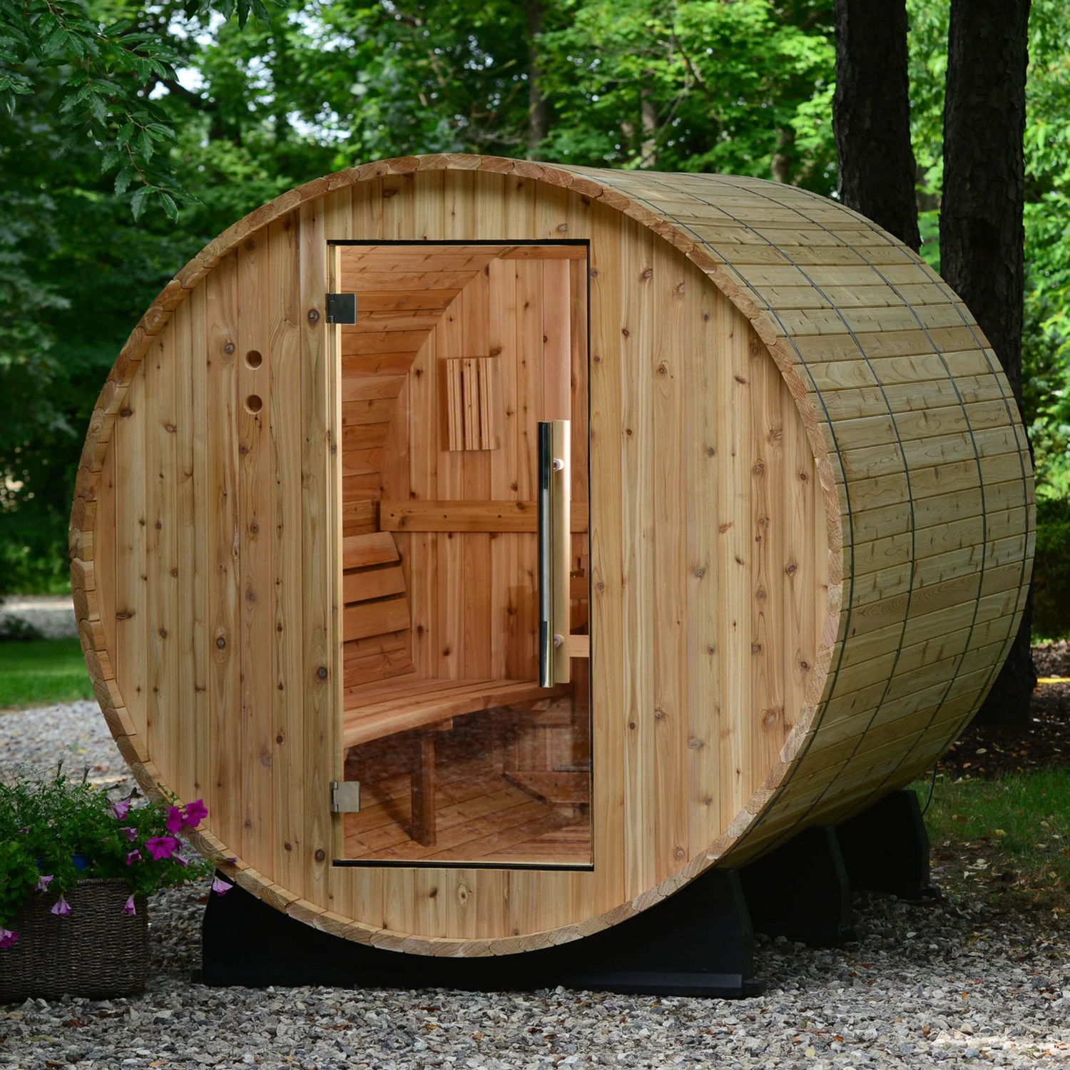 Custom Red Cedar Barrel Sauna 6-Person+