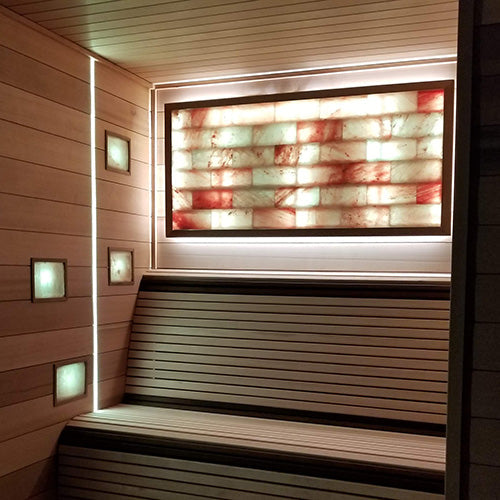 PROSAUNAS Large Salt Feature with LED Lights for Saunas