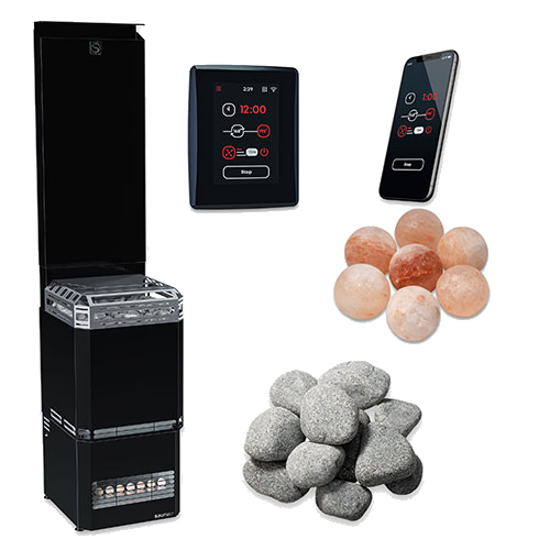 Saunum AIR L sauna heater package with control and stones