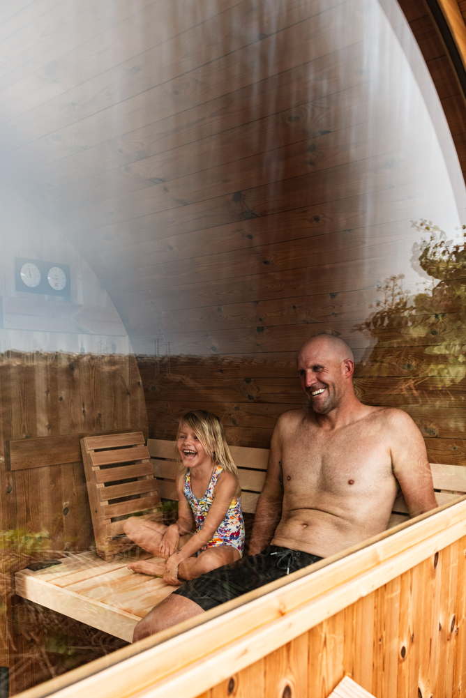Takoa 4-6 Person Half Moon Classic Barrel Sauna