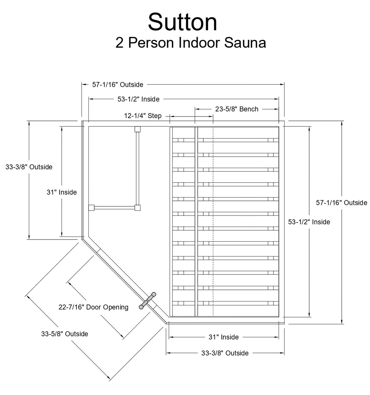 Sutton 2-person Indoor Sauna - Indoor Saunas