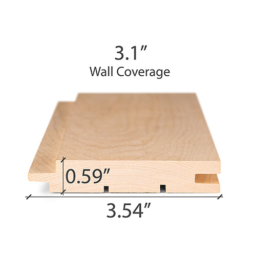 PROSAUNAS Alder Sauna Wood, (15mm x 90mm) Wall Material, Tongue & Groove, STS4 Profile, Nickel-Gap