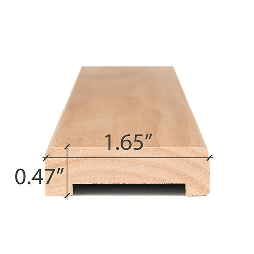 PROSAUNAS Alder Sauna Wood, 1x2 (12mm x 42mm) Door Trim Casing, UK Profile