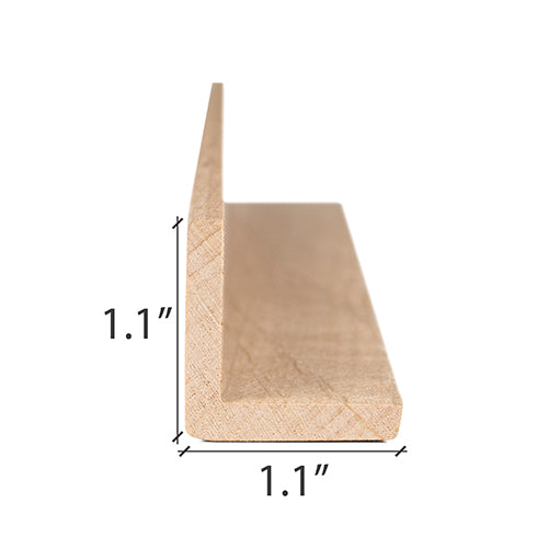 PROSAUNAS Alder Sauna Wood, 2x2 (28mm x 28mm) Outside Corner Trim, Angle Moulding, VA Profile