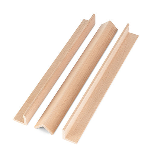 PROSAUNAS Alder Sauna Wood, 2x2 (28mm x 28mm) Outside Corner Trim, Angle Moulding, VA Profile