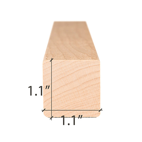 PROSAUNAS Alder Sauna Wood, 2x2 (28mm x 28mm), Smooth 4 Sides, Eased Edges, Trim Moulding, SHP Profile
