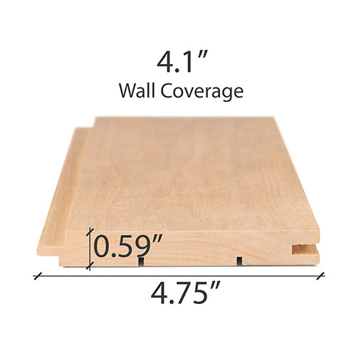 PROSAUNAS Alder Sauna Wood, 1x5 (15mm x 120mm), Wall Cladding, STS4 Profile, Nickel-Gap