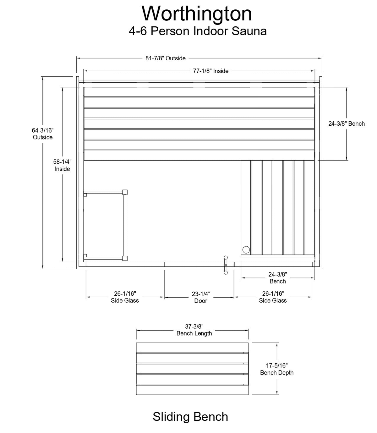 Worthington 4-6 Person Indoor Sauna - Indoor Saunas