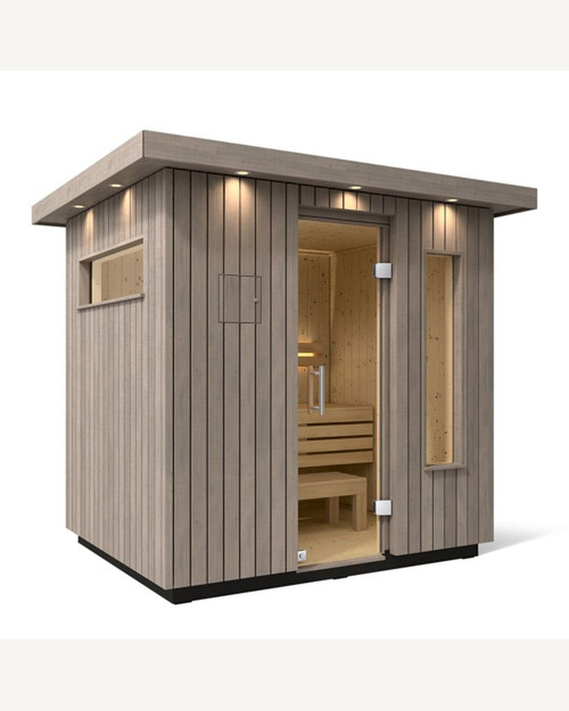 Kohler C2 outdoor sauna, Weathered Grey Spruce
