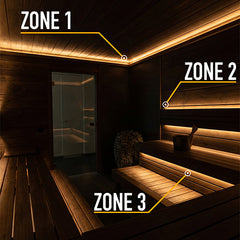 PROSAUNAS Dimmable White LED Light Strip Kit for Saunas