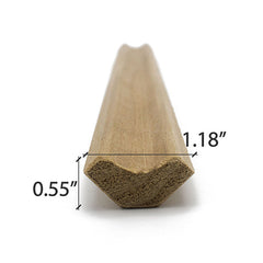 PROSAUNAS Thermo-Aspen Sauna Wood, 1x2 (14mm x 30mm), Inside Corner Trim, Cove Moulding, SI Profile