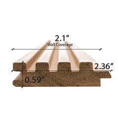 PROSAUNAS Sauna Wood, 1x3 Thermo-Aspen Tongue & Groove, Fluted Slat